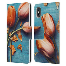 Load image into Gallery viewer, Head Case Designs Officially Licensed Olivia Joy StClaire Orange Tulips On The Table Leather Book Wallet Case Cover Compatible with Apple iPhone X/iPhone Xs
