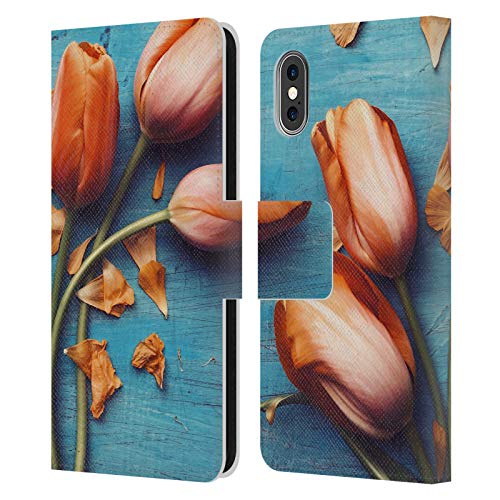 Head Case Designs Officially Licensed Olivia Joy StClaire Orange Tulips On The Table Leather Book Wallet Case Cover Compatible with Apple iPhone X/iPhone Xs