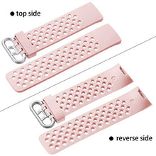 Load image into Gallery viewer, Wepro Bands Replacement Compatible Fitbit Charge 3 for Women Men Small, Waterproof Breathable Holes Watch Sport Strap Accessories for Fitbit Charge 3 SE Fitness Tracker, Pink Sand
