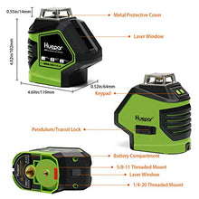 Load image into Gallery viewer, Huepar Self-Leveling Green Laser Level Cross Line with 2 Plumb Dots Laser Tool -360-Degree Horizontal Line Plus Large Fan Angle of Vertical Beam with Up &amp; Down Points -Magnetic Pivoting Base 621CG
