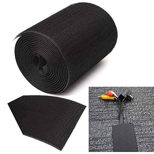 Pukido 10cm Length Cable Management Organizer Floor Carpet Nylon Cover 2m Wire Sleeve Protector