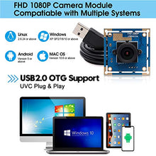 Load image into Gallery viewer, SVPRO 1080P USB Camera with CMOS OV2710 Sensor Camera Board USB Drive Free Camera Module 1920x1080 with 2.8mm Lens Video Webcam for Android Linux Windows Mac OS
