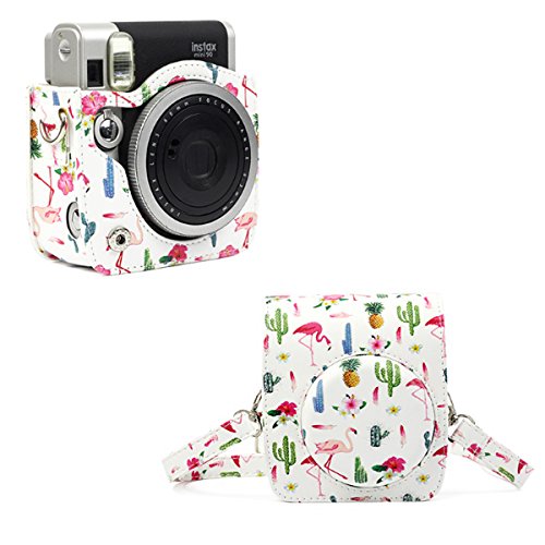 Ngaantyun Flamingo Shoulder Carrying Protective Case for Fujifilm Instax Mini 90 Instant Camera, with Adjustable Strap - Cactus