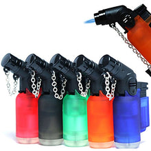 Load image into Gallery viewer, Pack of 10 Eagle Angle Torch 45 Degree Single Jet Flame Torch Lighter Windproof Refillable Lighter Assorted Color
