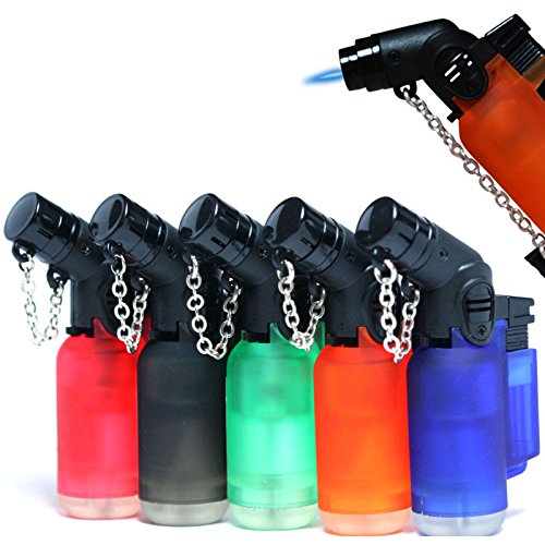 Pack of 10 Eagle Angle Torch 45 Degree Single Jet Flame Torch Lighter Windproof Refillable Lighter Assorted Color