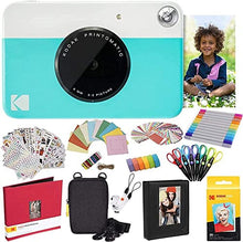 Load image into Gallery viewer, KODAK Printomatic Instant Camera (Blue) All in Bundle + Zink Paper (20 Sheets) + Case + Photo Album + 7 Sticker Sets + Markers - Scissors and More

