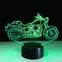 LEDMOMO 3D Lamp Visual Light Effect Touch Switch Colors Changing Night Light (Motorcycle)