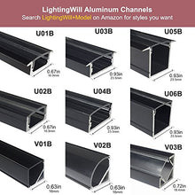 Load image into Gallery viewer, LED Aluminum Channel with Clear Cover, LightingWill 10 Pack 3.3Ft/1M V Shape Corner Mounted (Section Size:0.63&quot; x 0.63&quot;) Anodized Black Channel System for &lt;12mm LED Strip Lights with Caps + Clips V01
