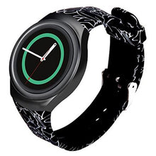 Load image into Gallery viewer, for Samsung Gear S2 Watch Band - Soft Silicone Sport Replacement Band for Samsung Gear S2 Smart Watch SM-R720 SM-R730 Version Black Flower
