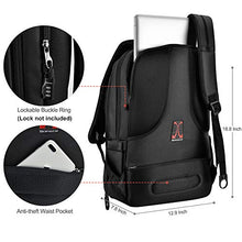 Load image into Gallery viewer, KOPACK Deluxe Black Water Resistant Laptop Backpack 15.6 17 Inch Travel Gear Bag Business Trip Computer Daypack KP512
