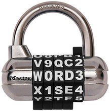 Load image into Gallery viewer, Master Lock Padlock, Set Your Own WORD Combination Lock, 2-1/2 in. Wide, Black, 1534DBLK
