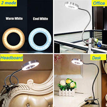 Load image into Gallery viewer, W-LITE 6W LED USB Reading Clip Laptop Lamp for Book,Piano,Bed Headboard,Desk, Eye-Care 2 Light Color Switchable, Adapter Included, Silver
