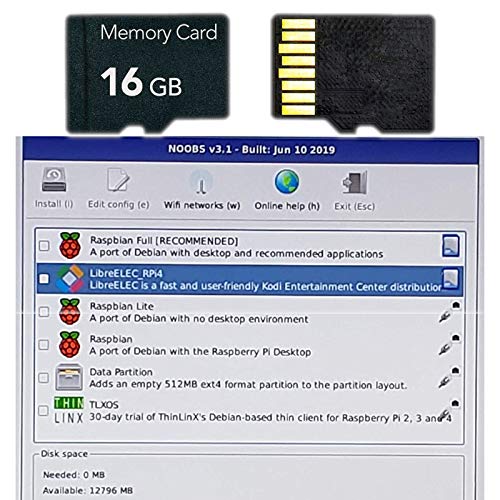16GB Raspberry Pi Noobs Preloaded Micro SD Card, Class 10, Works with Pi 4 Model B, Pi 3 Model B+ (Plus), Model B, Pi 3 Model A+, Pi2, Zero | Compatible with All Pi Models