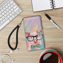 Load image into Gallery viewer, YaoLang iPhone X/10/Xs Wallet Case, Watercolor Pig PU Leather Standable Wallet Phone Case with Card Holder Magnetic Hold for iPhone X/10/Xs
