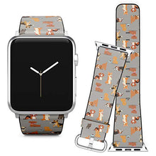 Load image into Gallery viewer, Compatible with Apple Watch (42/44 mm) Series 5, 4, 3, 2, 1 // Leather Replacement Bracelet Strap Wristband + Adapters // Different Dogs Breed Cute Puppy
