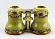Load image into Gallery viewer, Antique Fancy Bronze Work Gold Plated FRENCH OPERA GLASSES Made of Bone # 61
