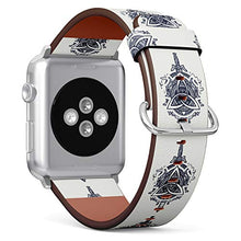 Load image into Gallery viewer, S-Type iWatch Leather Strap Printing Wristbands for Apple Watch 4/3/2/1 Sport Series (38mm) - Celtic Dragons and Sword, Symbol of The Viking
