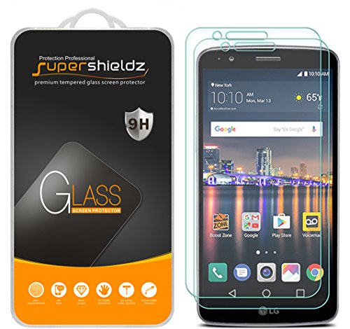 (2 Pack) Supershieldz for LG Stylo 3 Tempered Glass Screen Protector Anti Scratch, Bubble Free