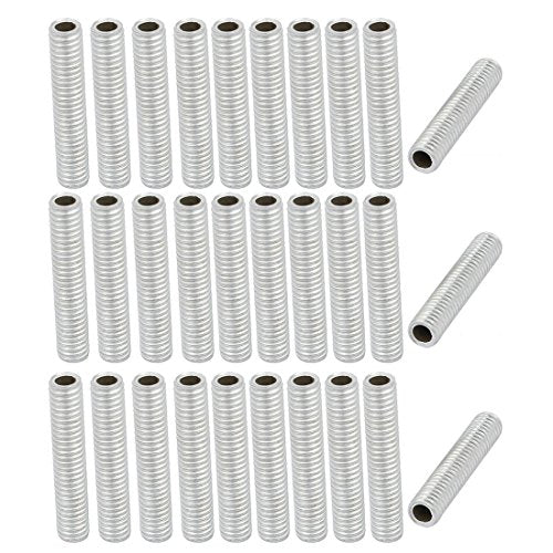 uxcell 30Pcs M6 Full Threaded Lamp Nipple Straight Pass-Through Pipe Connector 30mm Length