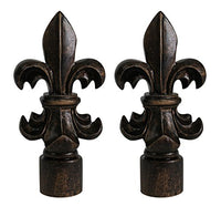 Urbanest Set of 2 Fleur de Lis Lamp Finials, 3-inch Tall, Antique Bronze
