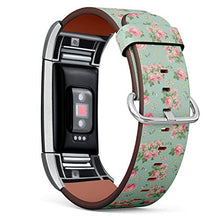 Load image into Gallery viewer, Replacement Leather Strap Printing Wristbands Compatible with Fitbit Charge 2 - Vintage Rose Floral Pattern
