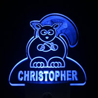 ADVPRO ws1021-tm Squirrel Personalized Night Light Baby Kids Name Day/Night Sensor LED Sign