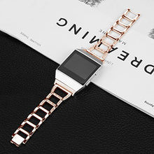 Load image into Gallery viewer, aczer-Y Fitbit Ionic Band Metal Accessories Small Large, Stainless Steel Replacement Band with Folding Clasp Strap for Fitbit Ionic Smart Watch Bands Wristband Women Men (A-Rose Gold)
