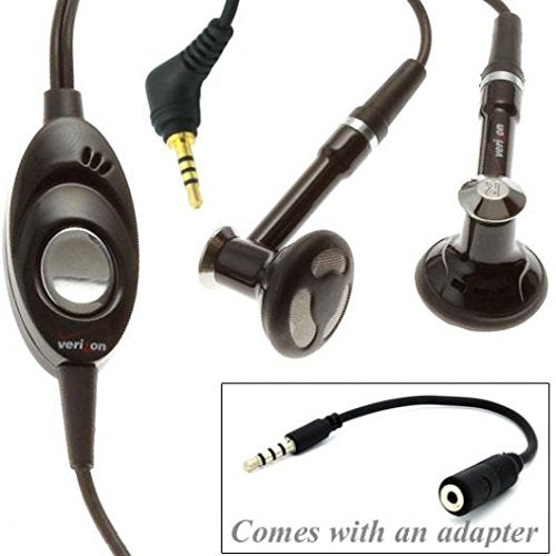 Verizon Wired Headset Handsfree Earphones Dual Earbuds Headphones w Mic with 2.5mm to 3.5mm Adapter [Black] for AT&T ZTE Blade Spark - AT&T ZTE Grand X4 - AT&T ZTE Maven - AT&T ZTE Maven 2