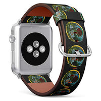 S-Type iWatch Leather Strap Printing Wristbands for Apple Watch 4/3/2/1 Sport Series (42mm) - Scary Zombie Mermaid