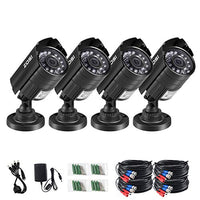 ZOSI 4 Pack 720P HD-TVI Security Bullet Cameras for Home Surveillance DVR System with 65ft Night Vision Automatic IR Function