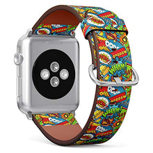 Load image into Gallery viewer, S-Type iWatch Leather Strap Printing Wristbands for Apple Watch 4/3/2/1 Sport Series (42mm) - Pop Art Comic Pattern Speech Bubbles Illustration
