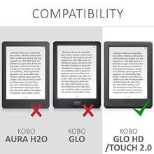 Load image into Gallery viewer, kwmobile Case for Kobo Glo HD (N437) / Touch 2.0 - Book Style Fabric Protective e-Reader Cover Flip Folio Case - Dark Grey
