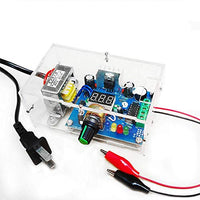 Icstation LM317 1.25-14.5V Adjustable DC Power Supply Voltmeter Assemble Kit DIY Power Converter Digital Display with Acrylic Shell