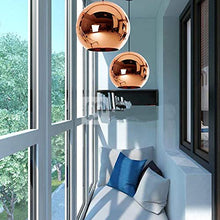 Load image into Gallery viewer, Creative Pendant Lights Hanging Lamp Plating Ball Round Glass Ceiling Lamp Loft Aisle Warehouse Bar Shop Office Living Room Restaurant Decoration (Copper, 25cm)
