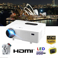 260'' Multimedia 3000 Lumens HD LED Projector Home Theater TV/HDMI 1080P 3D