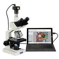 OMAX 40X-2500X Digital Lab Trinocular Compound LED Microscope with 2.0MP Digital Camera and Double Layer Mechanical Stage