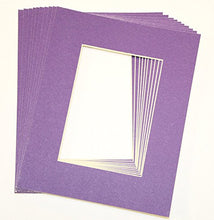 Load image into Gallery viewer, topseller100, Pack of 25 sets of 8x10 PURPLE Picture Mats Mattes Matting for 5x7 Photo + Backing + Bags
