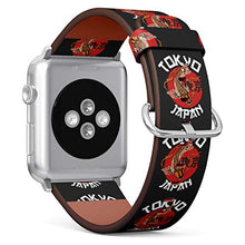 Load image into Gallery viewer, S-Type iWatch Leather Strap Printing Wristbands for Apple Watch 4/3/2/1 Sport Series (38mm) - Tokyo Japan Inspiration Koi Fish Illustration Design
