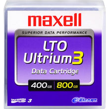 Load image into Gallery viewer, Maxell LTO Ultrium 3 Tape Cartridge. 1PK LTO3 ULTRIUM 400/800GB TAPE CARTRIDGE TAPMED. LTO Ultrium LTO-3 - 400GB (Native) / 800GB (Compressed) - 1 Pack
