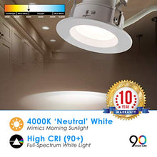 Load image into Gallery viewer, 3&quot; Inch LED Retrofit Downlight (4 Pack) Dimmable; Wet Location Rated; 8W= 30W Halogen Equivalent; 120V; 550 Lumens; 50,000 Life Hours (Daylight 5000K)
