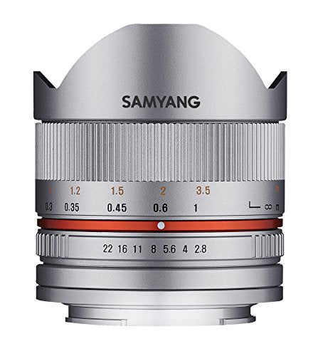 Samyang 8/2.8 Lens Fisheye II APS-C Sony E Manual Focus Photo Lens, Super Wide Angle Lens, Silver