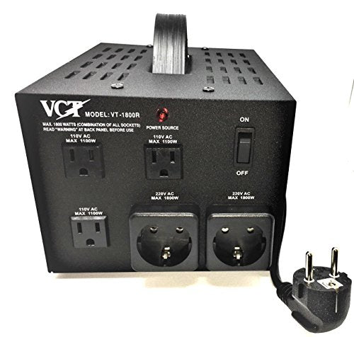 VCT VT-1800R - Step Up and Down Voltage Transformer Converter - AC 110/220 V - 1800 Watt