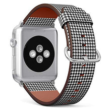 Load image into Gallery viewer, Q-Beans Watchband, Compatible with Small Apple Watch 38mm / 40mm - Replacement Leather Band Bracelet Strap Wristband Accessory // Houndstooth Pattern
