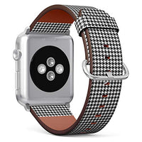 Q-Beans Watchband, Compatible with Small Apple Watch 38mm / 40mm - Replacement Leather Band Bracelet Strap Wristband Accessory // Houndstooth Pattern