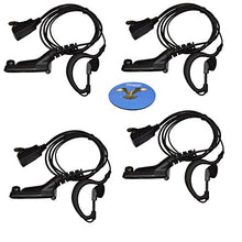 Load image into Gallery viewer, HQRP 4-Pack G Shape Earpiece Headset PTT Mic for Motorola DGP5550 / DGP8050 / DGP8550 / MTP850S / MTP830S / XPR6100 / XPR7850 + HQRP Coaster
