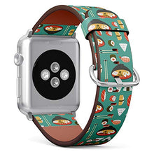 Load image into Gallery viewer, Compatible with Small Apple Watch 38mm, 40mm, 41mm (All Series) Leather Watch Wrist Band Strap Bracelet with Adapters (Cute Sushi Onigiri)
