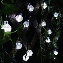 Load image into Gallery viewer, WONFAST Solar String Lights, 20ft 30 LED Crystal Ball Solar Powered Outdoor Globe Fairy String Lights for Homes,Christmas,Gardens,Wedding,Party Decoration (White)
