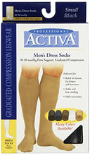 Load image into Gallery viewer, Activa 20-30 mmHg Men&#39;s Firm Support Dress Socks, Black, Small
