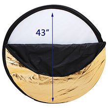 Load image into Gallery viewer, Dison 43&quot; / 110cm 5-in-1 Circular Collapsible Multi-Disc Light Reflector Set with Bag - Gold, Silver, Translucent, White and Black
