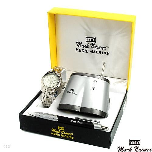 Mark Naimer Lovely Brand New Gentlemens Watch with Quartz Movement in Solid Base metal and Base metal ,Pen, and Radio.